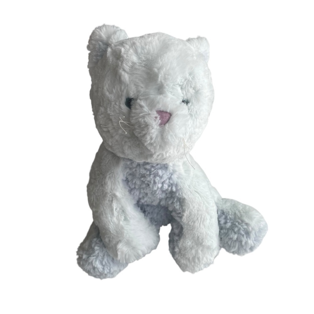 Gund Cozys Cat 11” Plush White Kitten Kitty Floppy Soft Lovey Doll 6058951 Blue